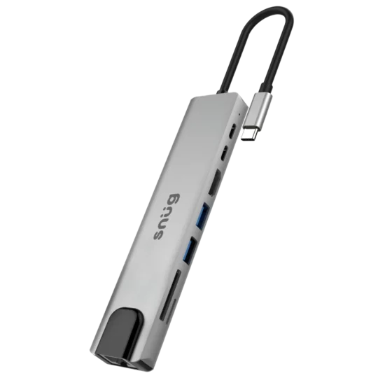 Snug Multi Hub USBC To HDTV 8 Ports-Grey