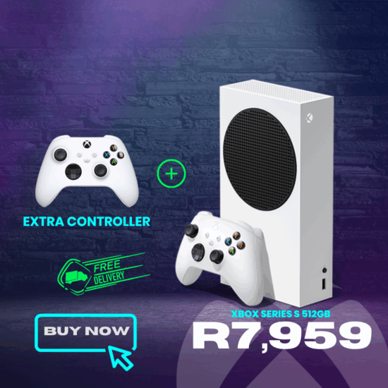 Combo Deal - Xbox Series S 512GB White with Xbox Wireless Controller Carbon Black