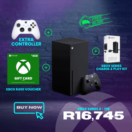 Combo Deal - Xbox Series X 1TB with Xbox Wireless Controller (Carbon Black) & Xbox Series Play & Charge Kit (XBS) - Microsoft Xbox 450 ZAR ESD ZA Voucher