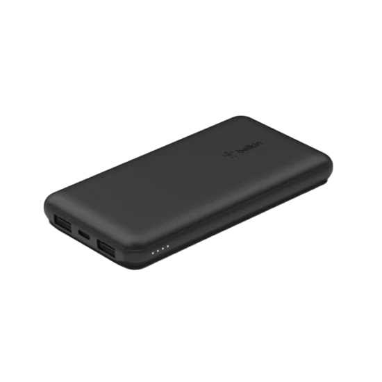 Belkin Boost Charge 3-Port Power Bank 10K + USB-A to USB-C Cable - Black