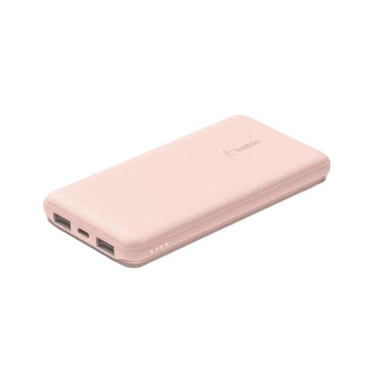 Belkin Boost Charge 3-Port Power Bank 10K + USB-A to USB-C Cable - Rose Gold